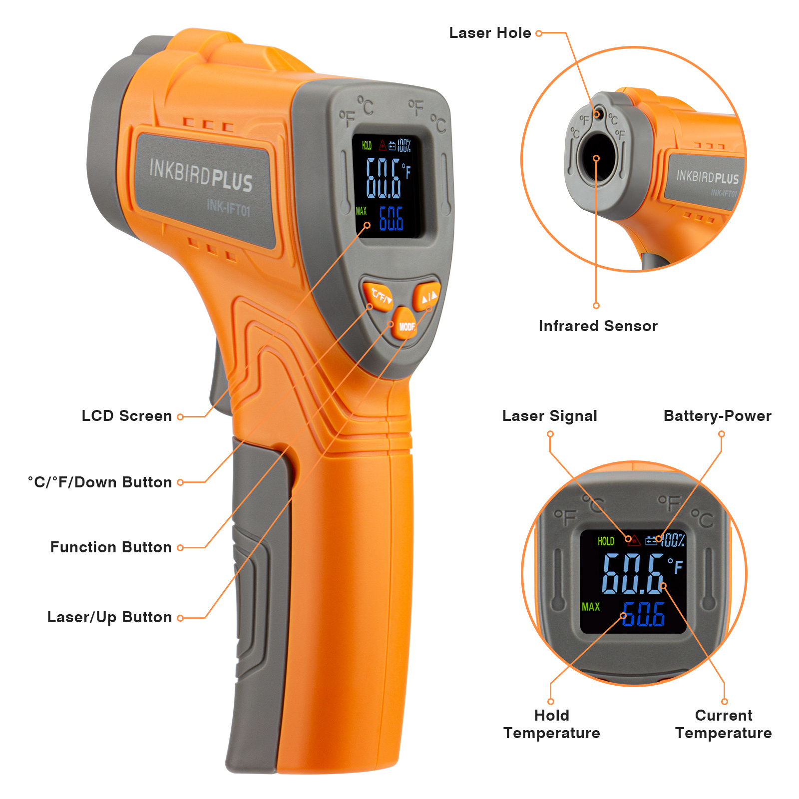 Inkbird Laser Infrared Thermom - Industrial Laser Temperature Sensor ulasan dan harga