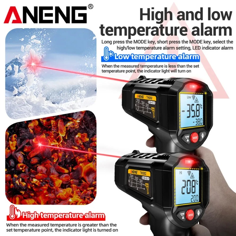 ANENG TH202 Industrial Handhel - Industrial Laser Temperature Sensor ulasan dan harga