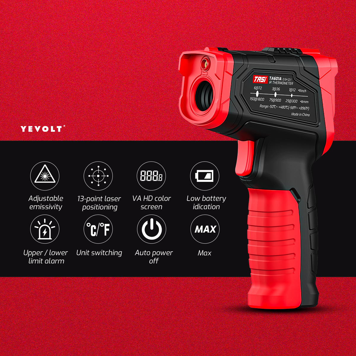YEVOLT TA601 Series Digital In - Industrial Laser Temperature Sensor ulasan dan harga